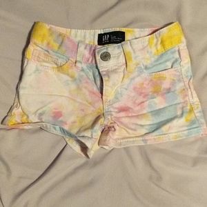 Girls Gap Tie Dye Jean Shorts